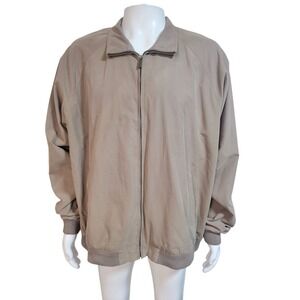 Khaki Harrington‎ Windbreaker Jacket  Grandpacore Tan Bomber XL Croft Barrow